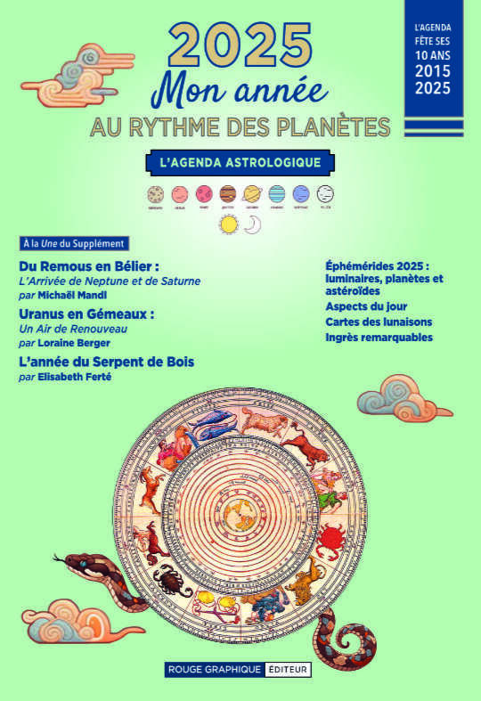 L'AGENDA ASTROLOGIQUE 2025 - Elisabeth Ferté - ROUGE GRAPHIQUE