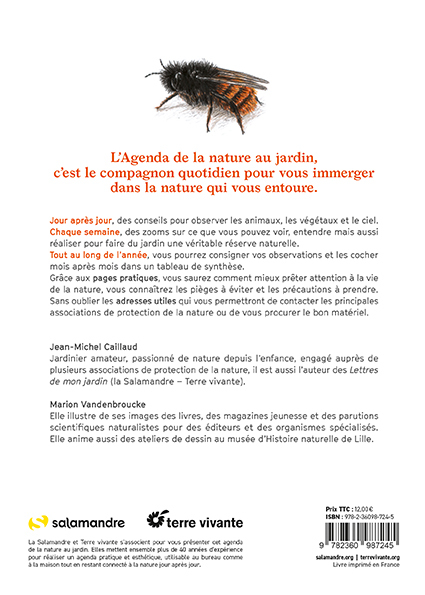 Agenda de la nature au jardin 2023 - Jean-Michel Caillaud - TERRE VIVANTE