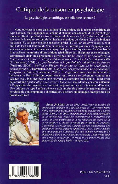 Critique de la raison en psychologie - Emile Jalley - L'HARMATTAN