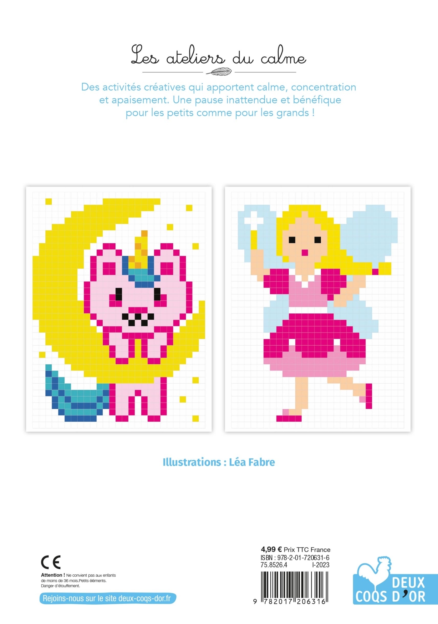 Coloriages Pixels Kawaii - Léa Fabre - DEUX COQS D OR