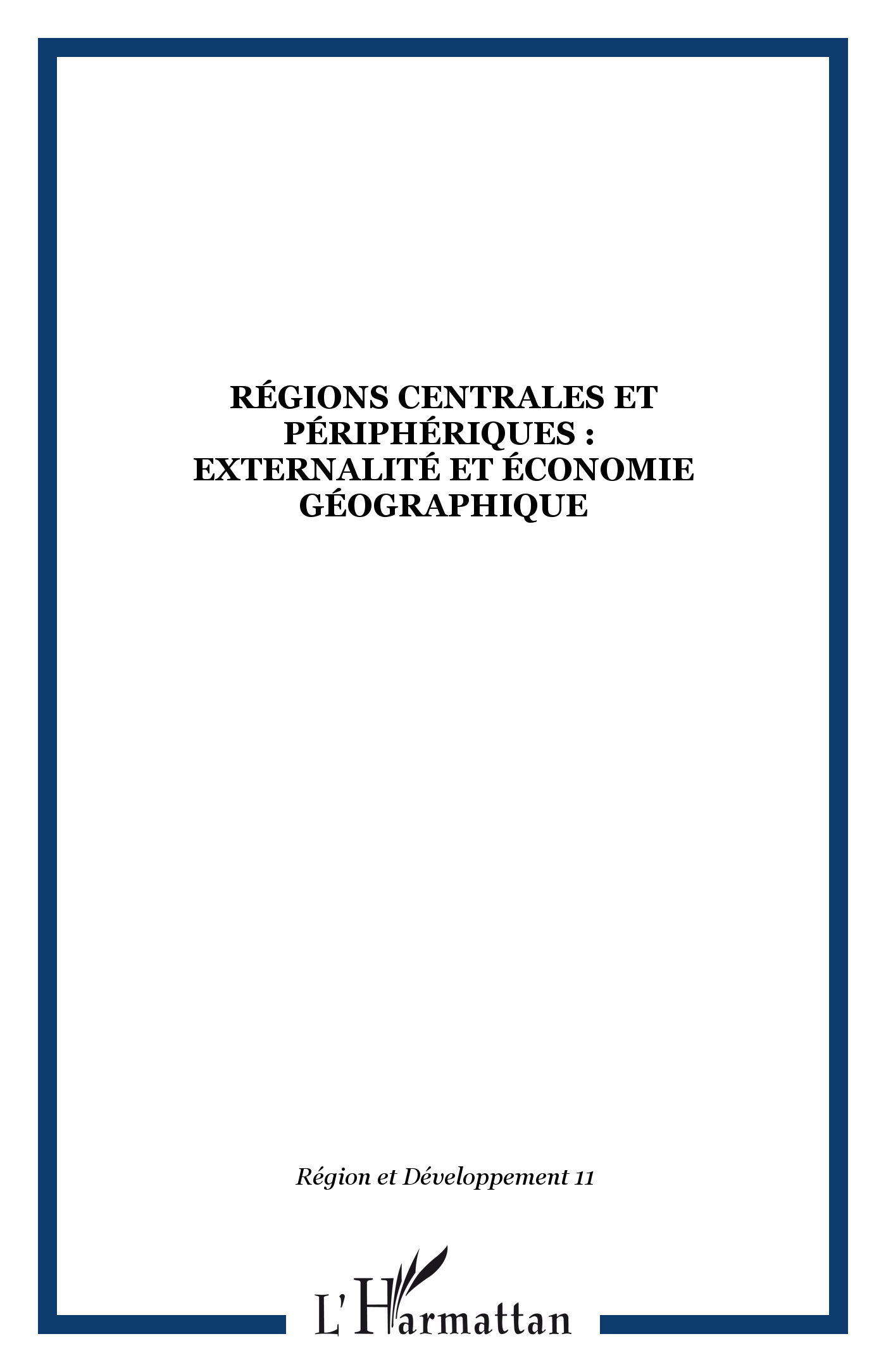 Région et Développement -  - L'HARMATTAN