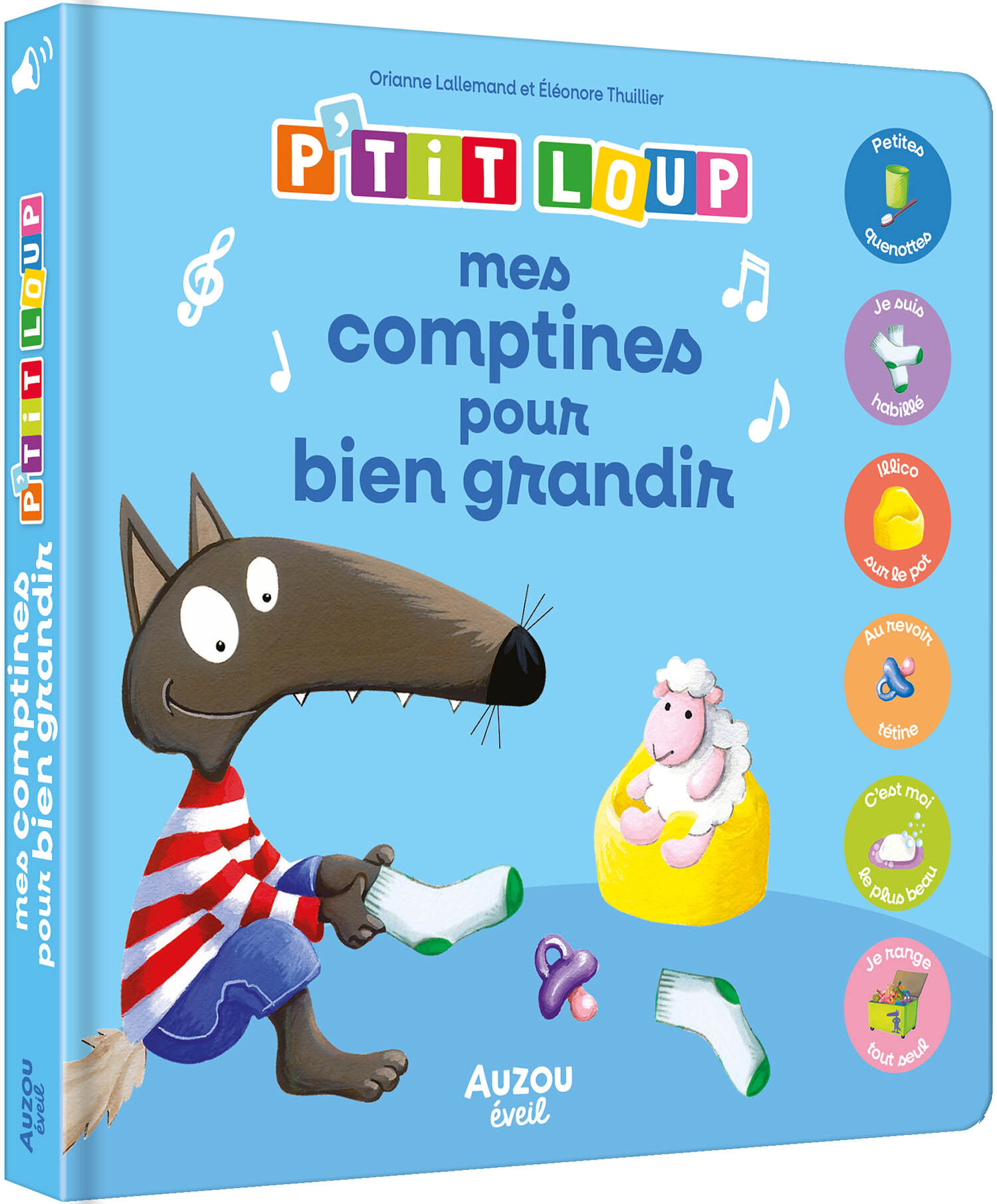 MES PREMIERS SONORES - P'TIT LOUP - MES COMPTINES POUR BIEN GRANDIR - Orianne Lallemand - AUZOU