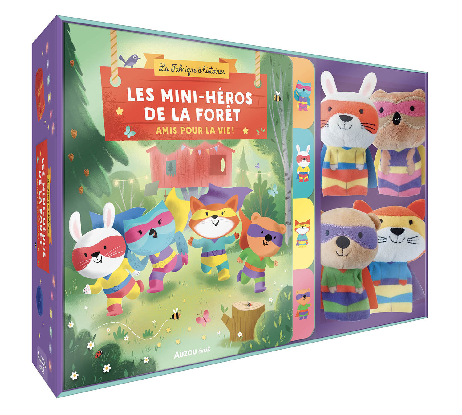 COFFRET MARIONNETTES À DOIGTS - LES MINI-HÉROS DE LA FORÊT - Dan TAYLOR - AUZOU