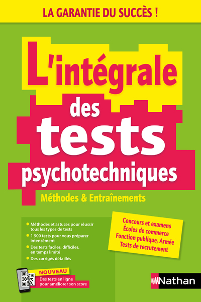 L'intégrale des tests psychotechniques - Méthodes et entrainements - 2024 - Élisabeth Simonin - NATHAN