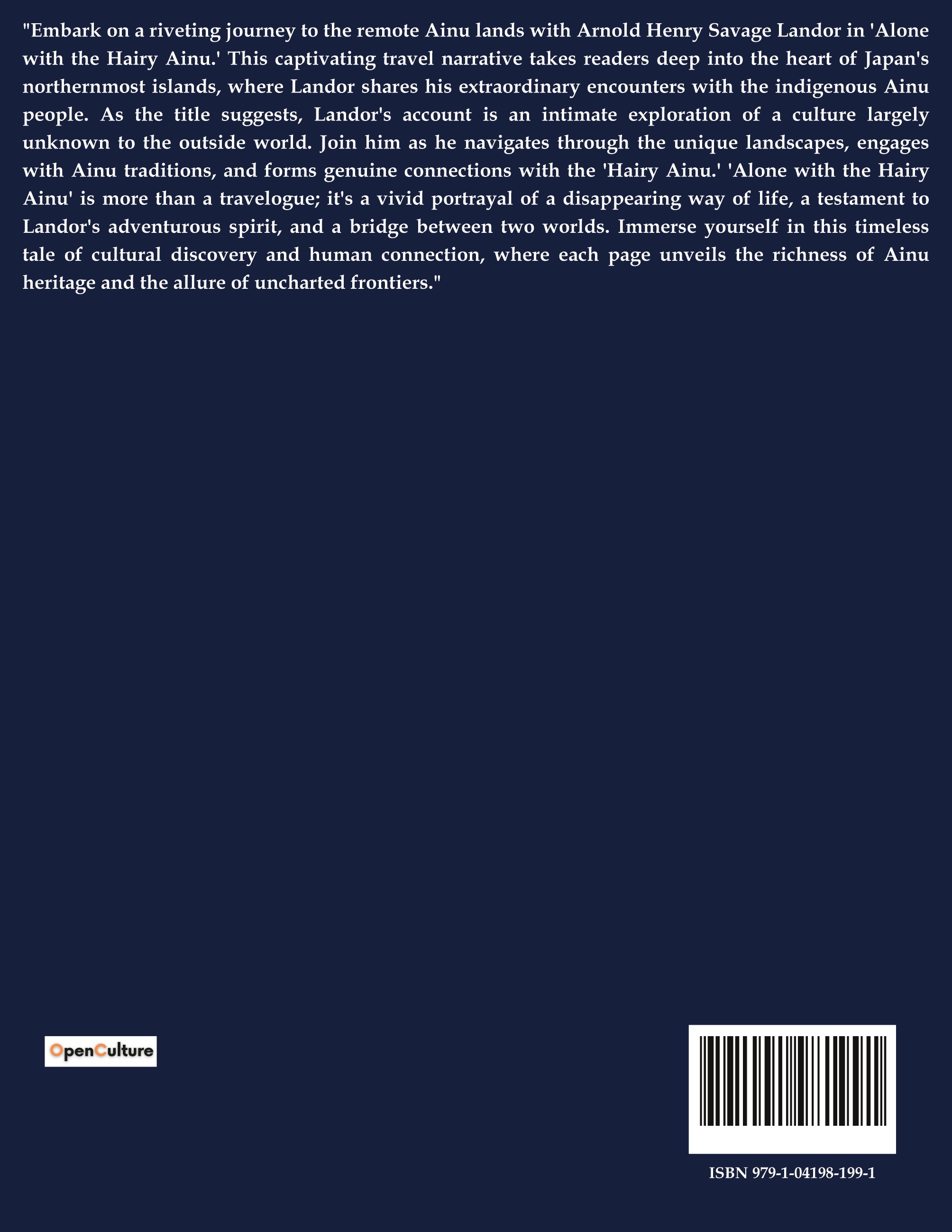 Alone with the Hairy Ainu -  LANDOR ARNOLD HENRY SAVAGE - CULTUREA