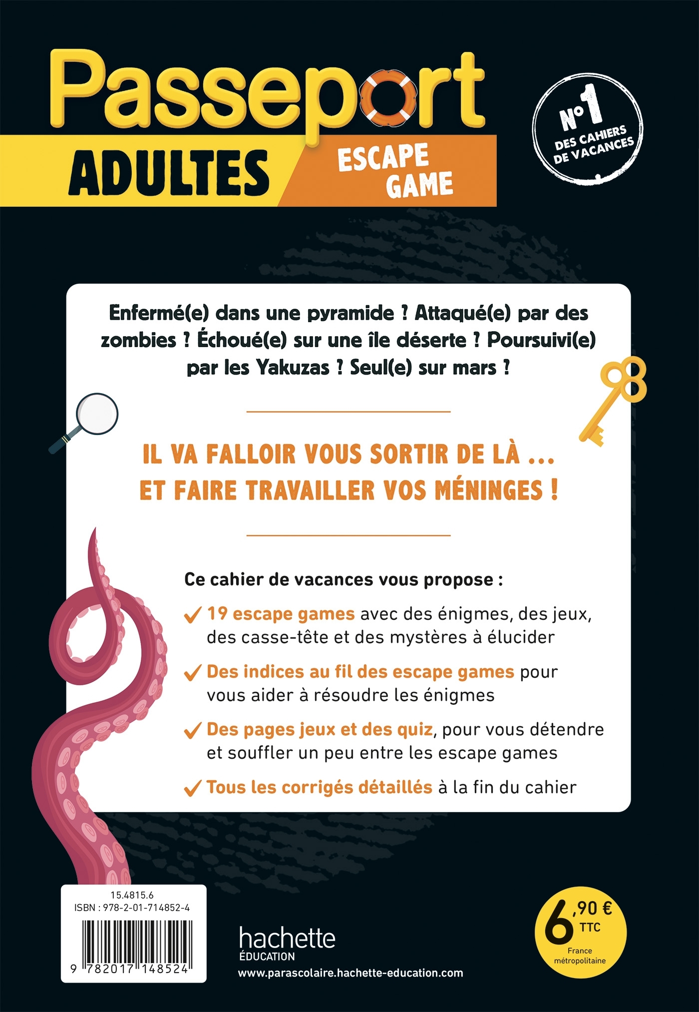 Passeport Adultes - Escape Game - Cahier de vacances 2024 - Gabriel Rebufello - HACHETTE EDUC