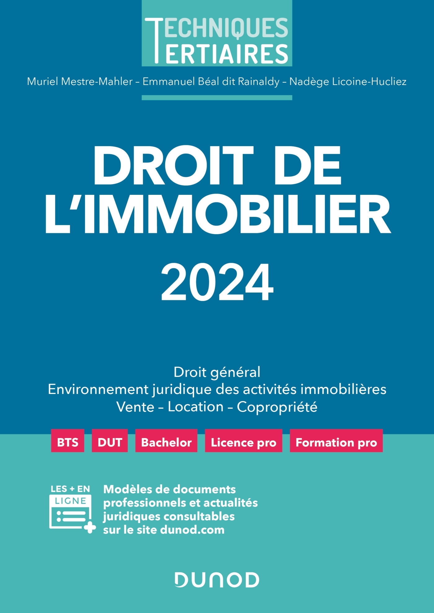 Droit de l'immobilier 2024 - Muriel Mestre Mahler - DUNOD