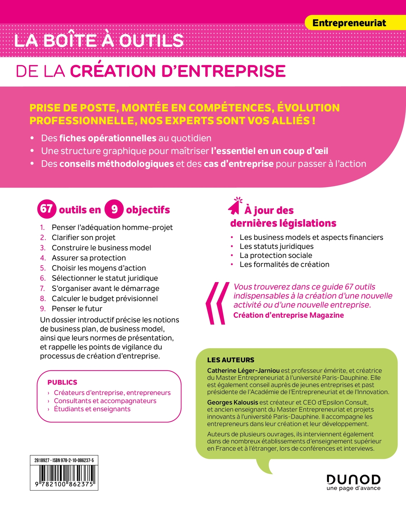 La boîte à outils de la Création d'entreprise 2024 - Catherine Léger-Jarniou - DUNOD