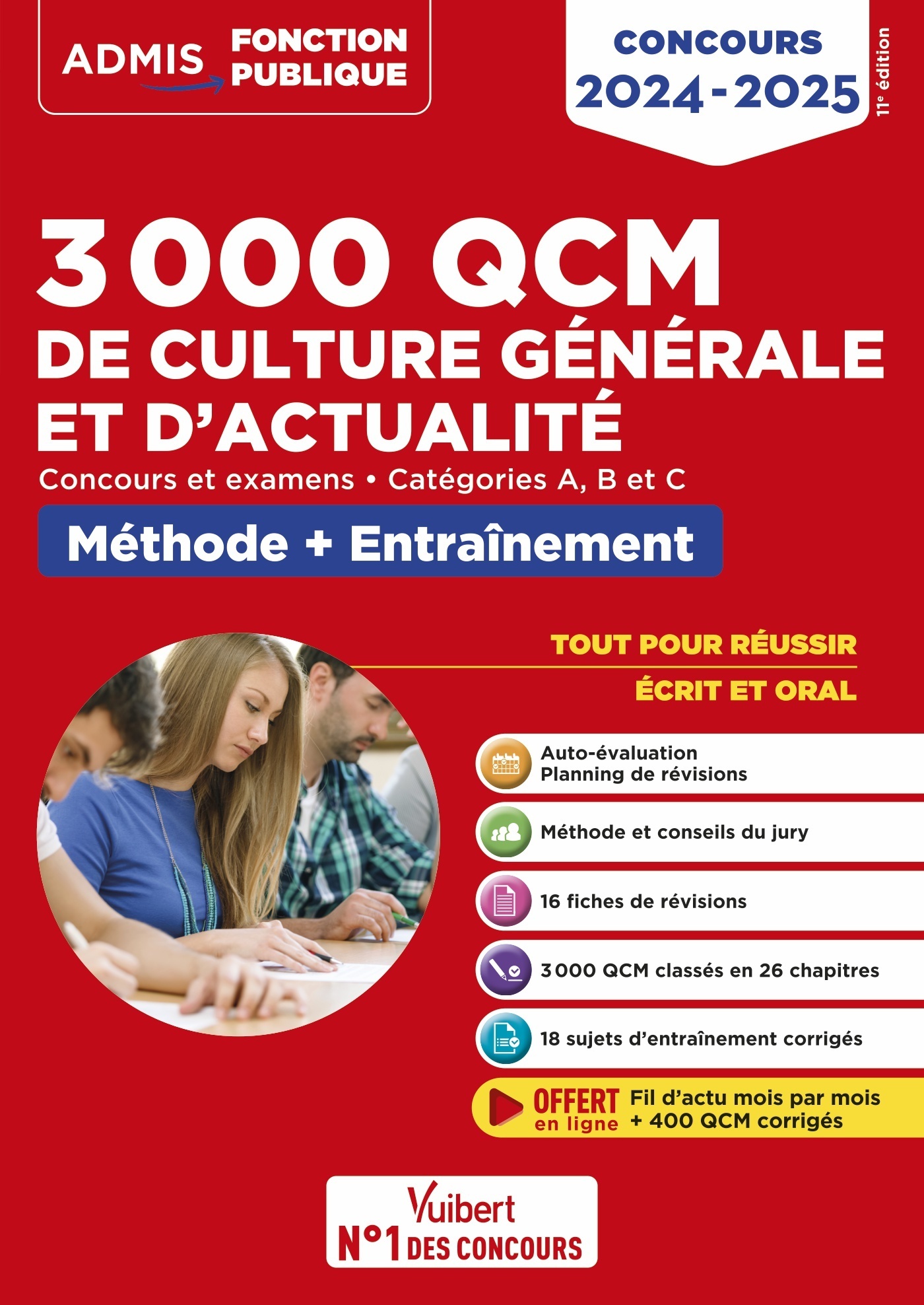 3000 QCM de culture générale et d'actualité - Méthode et entraînement - Catégories A, B et C - Mélanie Hoffert - VUIBERT