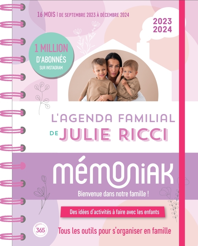 Agenda familial mensuel de Julie Ricci Mémoniak, sept 2023-août 2024 avec ses conseils -  Julie Ricci - 365 PARIS