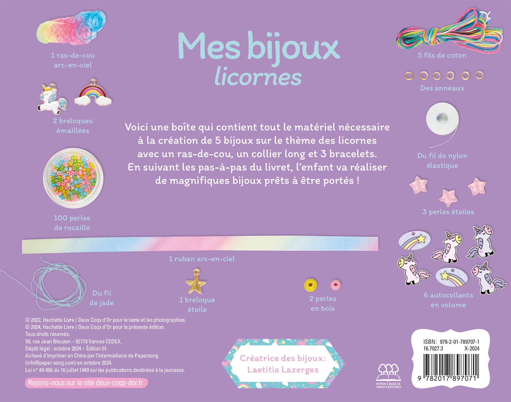 Mes bijoux licornes - coffret avec accessoires - Laetitia Lazerges - DEUX COQS D OR