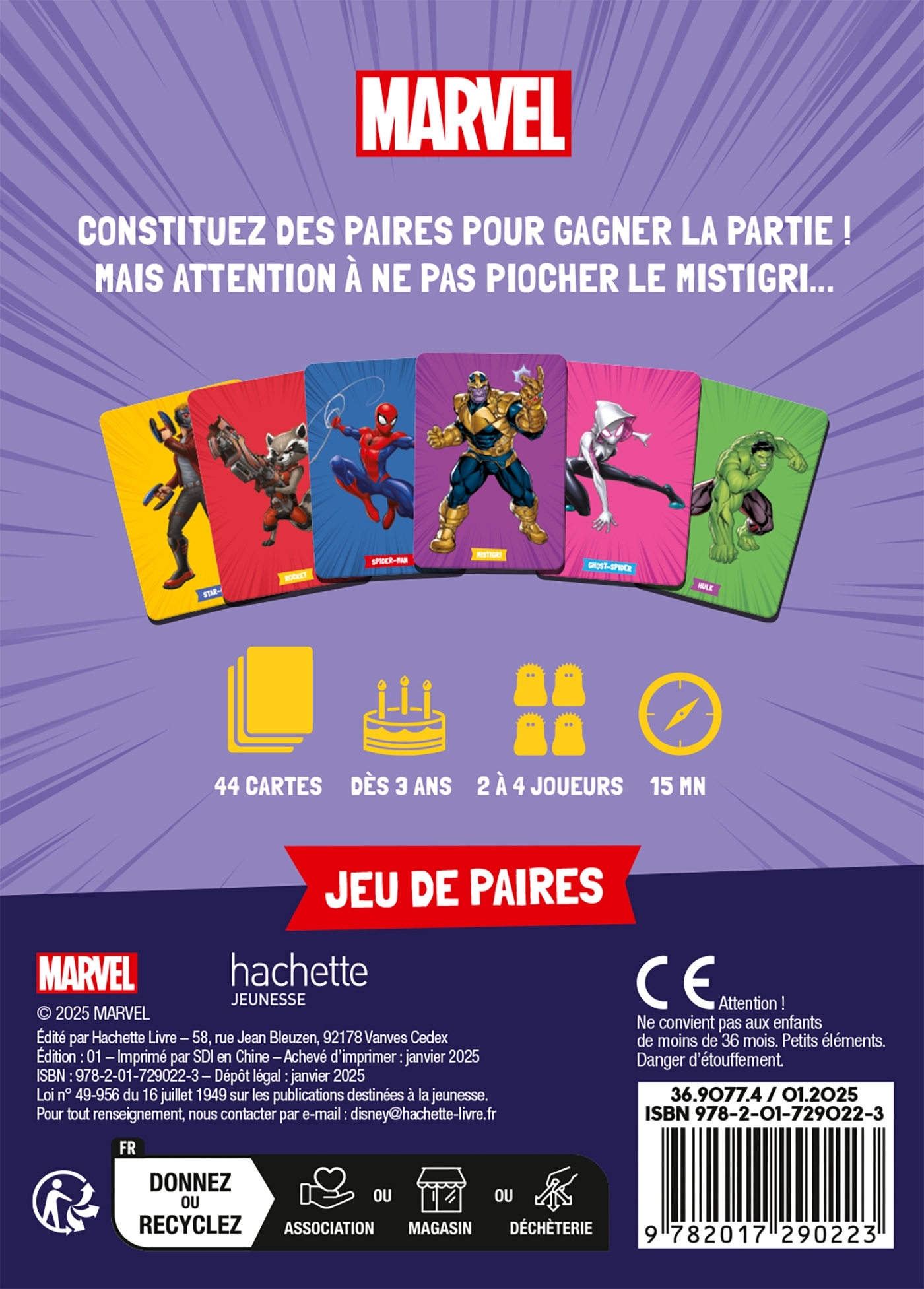 MARVEL - Jeu de cartes - Mistigri - XXX - DISNEY HACHETTE