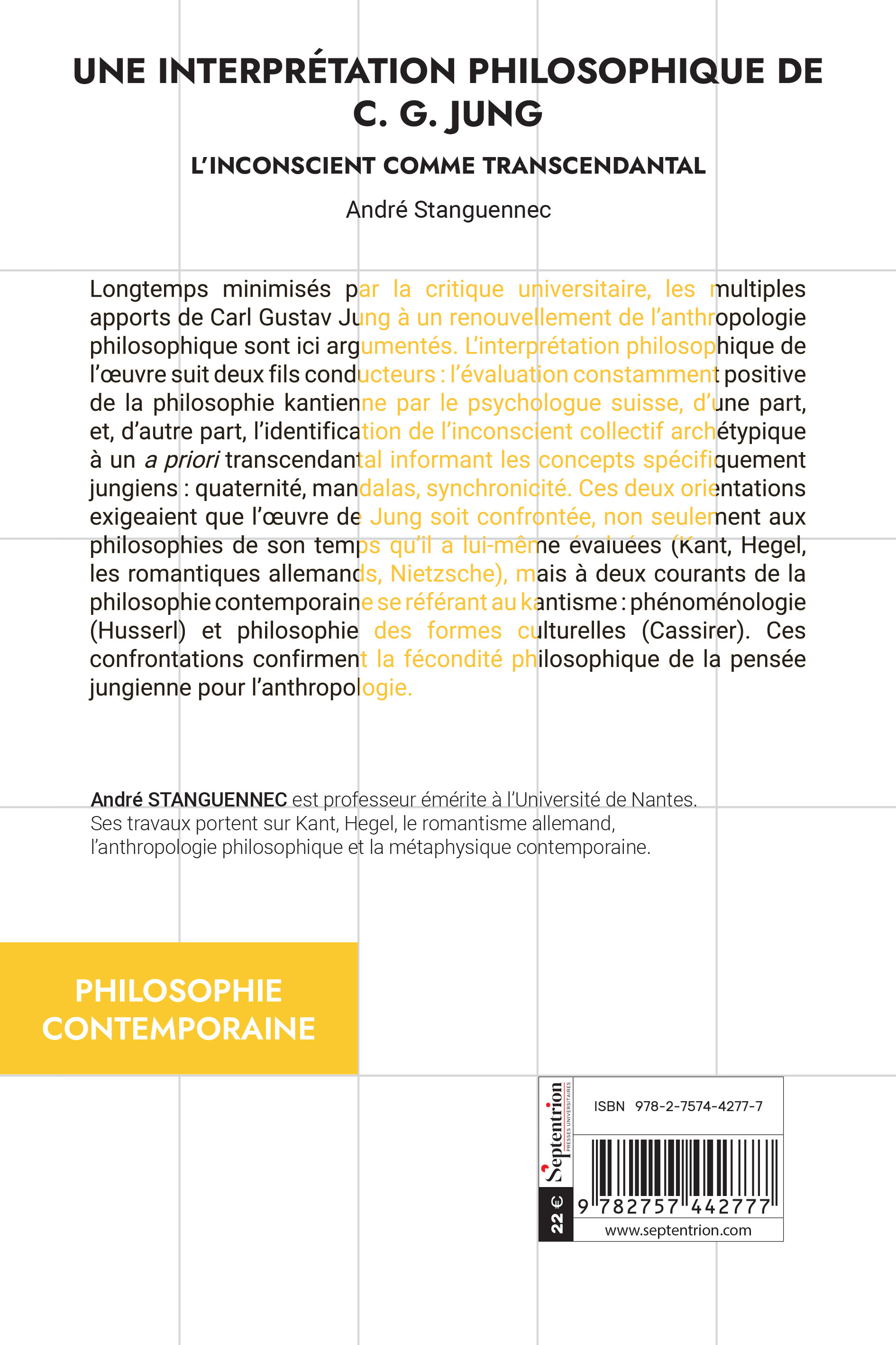 Une interprétation philosophique de C. G. Jung - André Stanguennec - PU SEPTENTRION