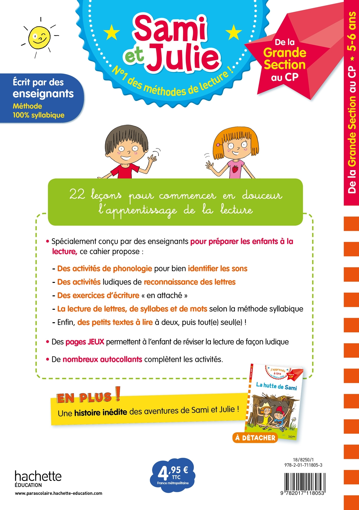 Sami et Julie - Je me prépare à la lecture de la Grande Section au CP - Cahier de vacances 2024 - Thérèse Bonté - HACHETTE EDUC