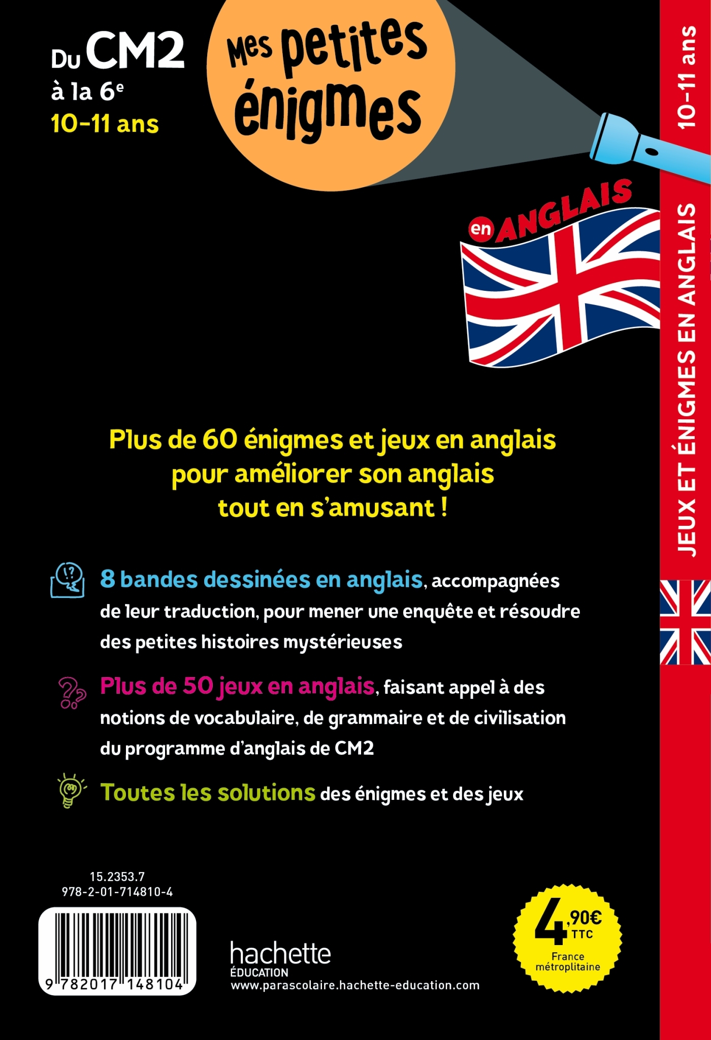 Jeux et énigmes - Anglais - Du CM2 à la 6e - Cahier de vacances 2024 - Suzanna Robinson - HACHETTE EDUC