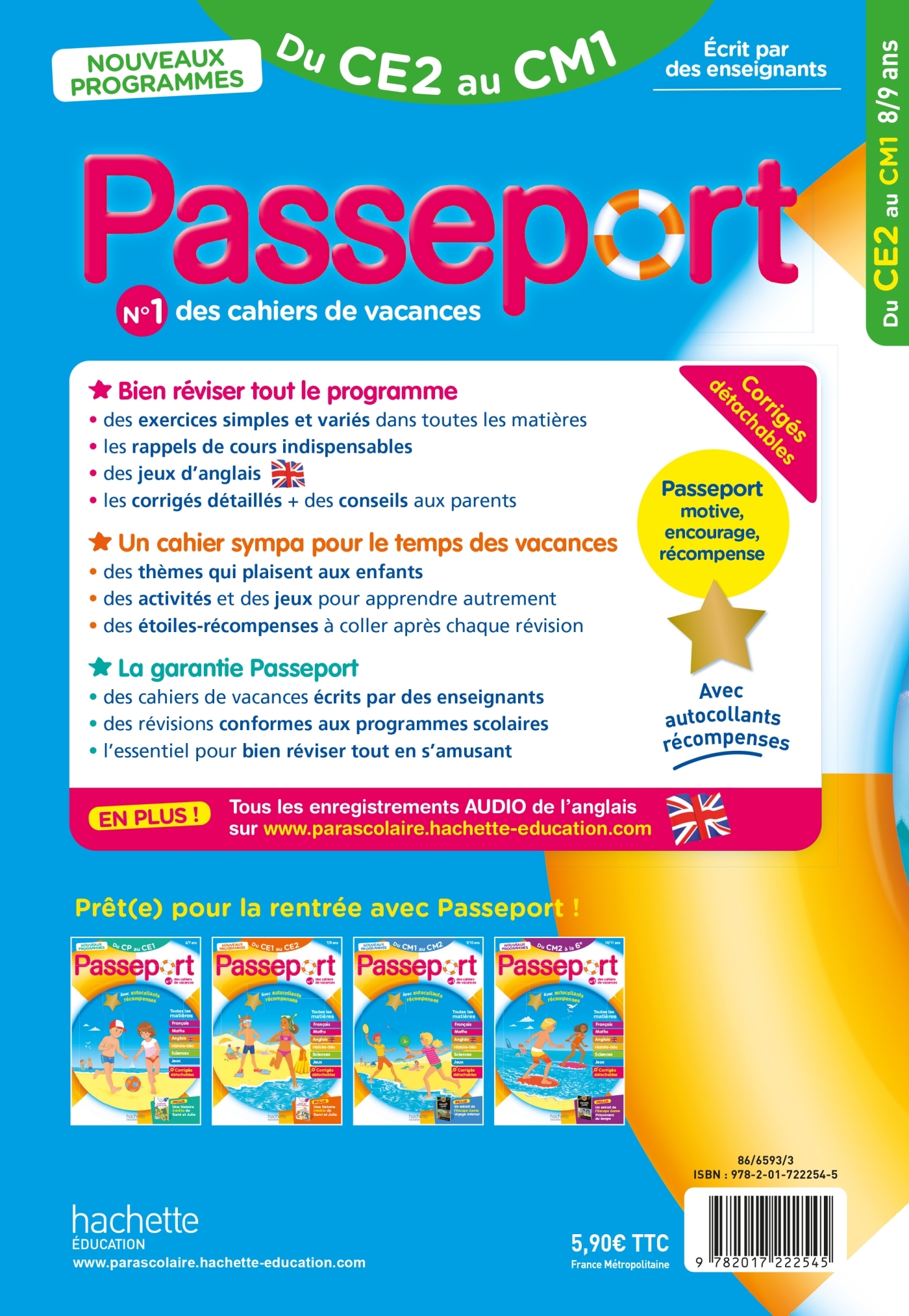 Passeport - Du CE2 au CM1 8/9 ans - Cahier de vacances 2024 - Michèle Bacon - HACHETTE EDUC