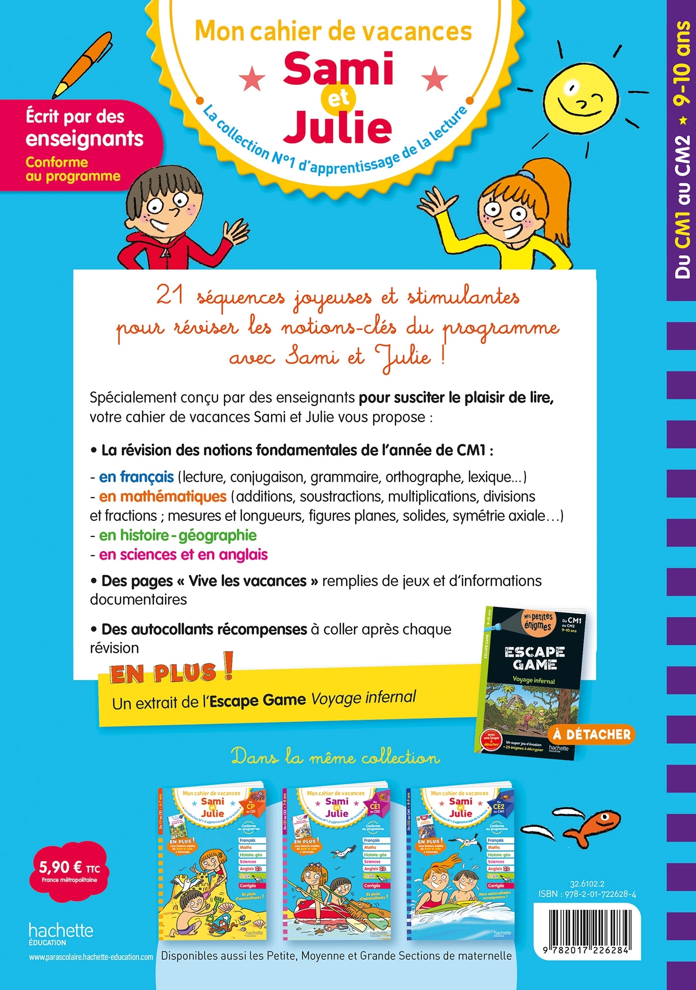 Sami et Julie - Du CM1 au CM2 - Cahier de vacances 2024 - Alain Boyer - HACHETTE EDUC