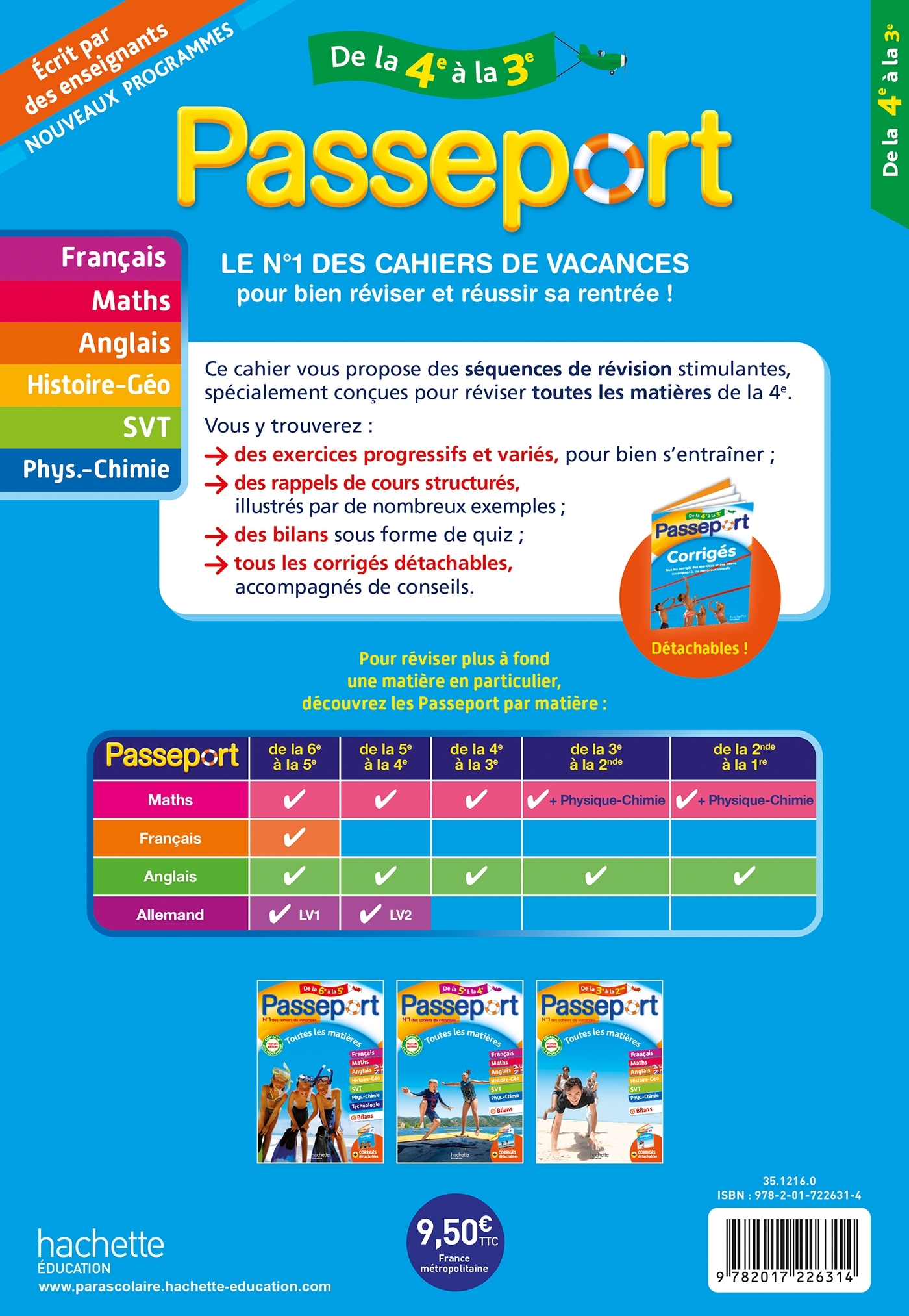 Passeport - Toutes les matières - De la 4e à la 3e - Cahier de vacances 2024 - Laurent Bonnet - HACHETTE EDUC