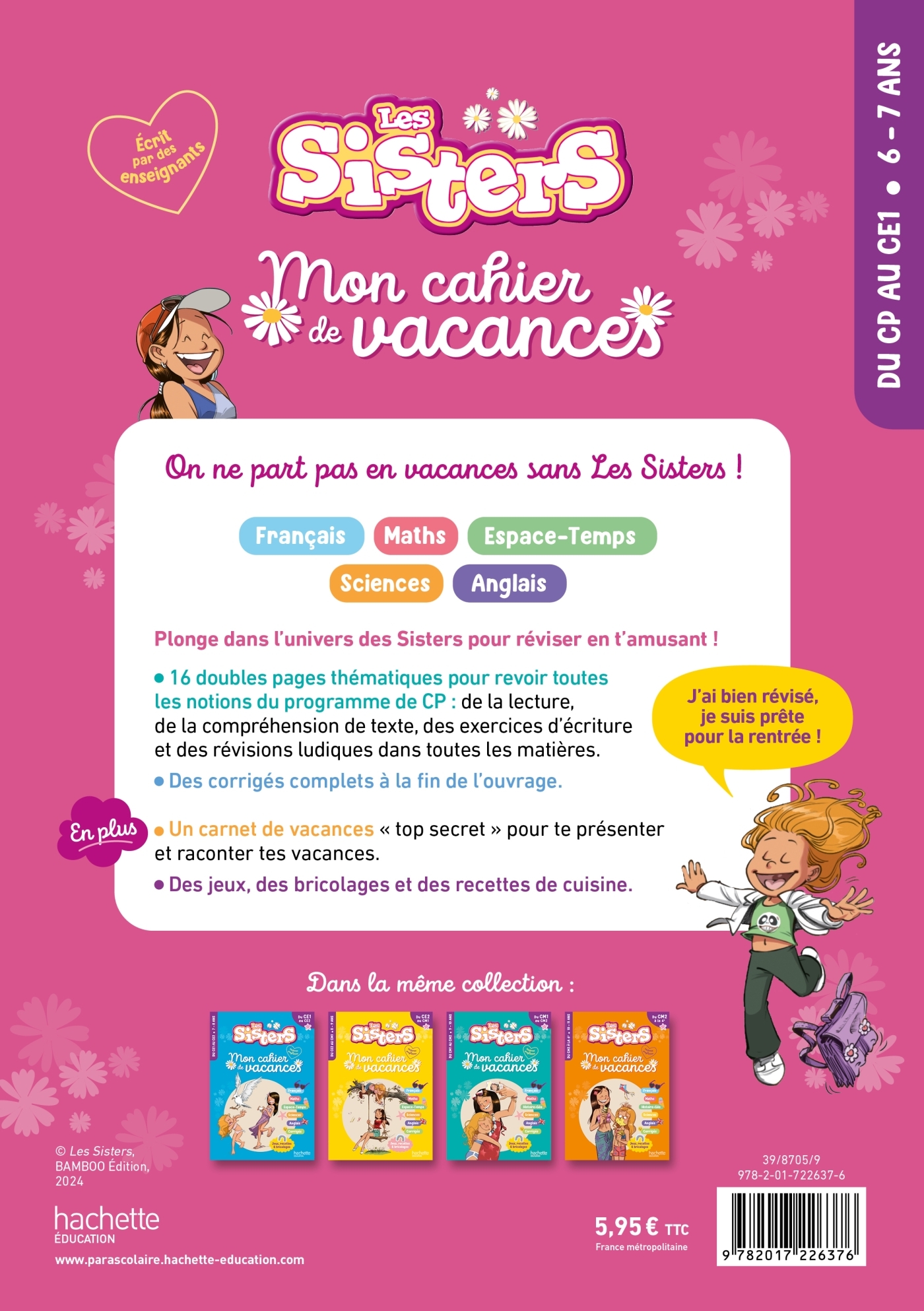 Les Sisters - Mon cahier de vacances 2024 - Du CP au CE1 - Clara Morena-Beuken - HACHETTE EDUC