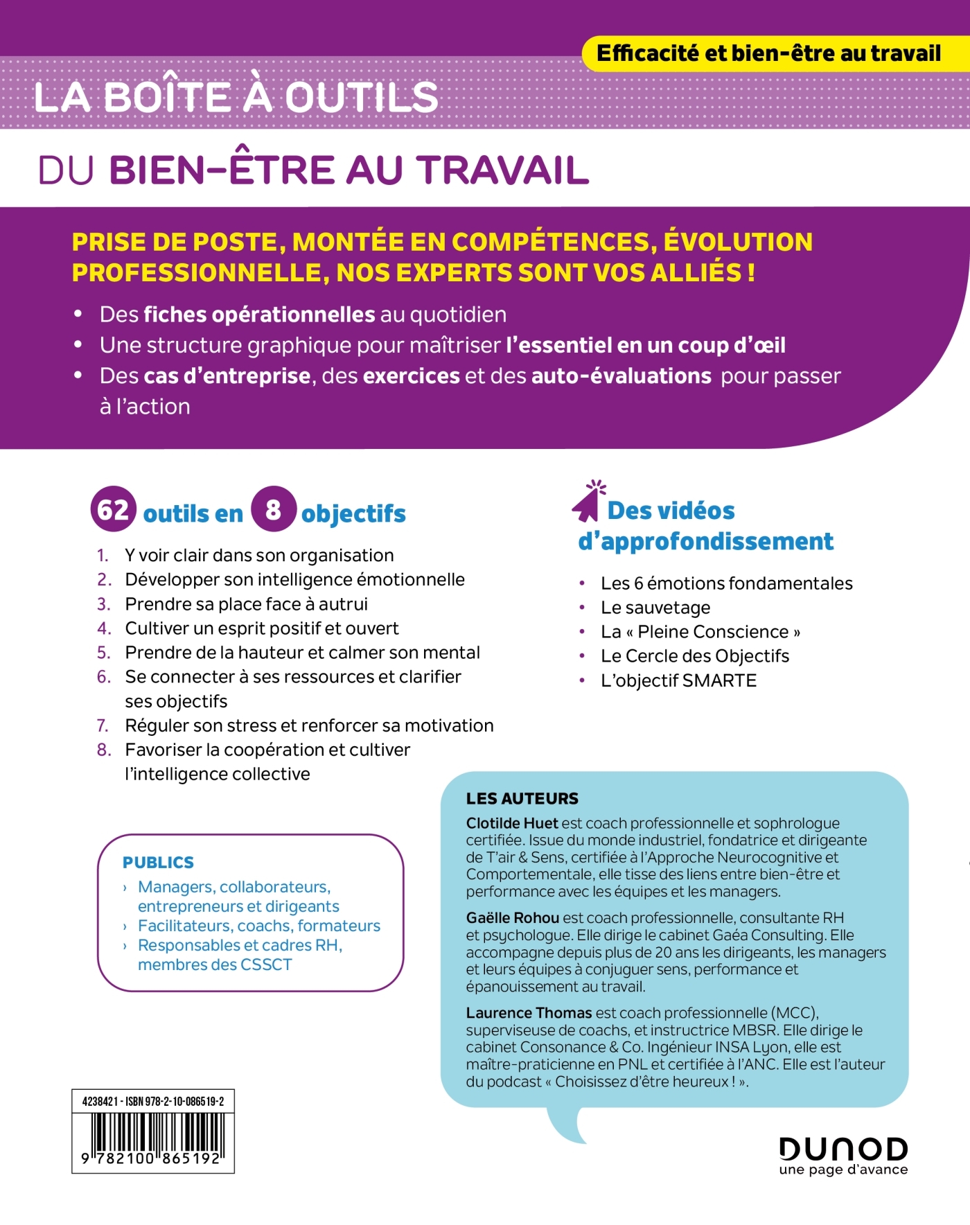 La boîte à outils du Bien-être au travail - 2e éd. - Clotilde Huet - DUNOD