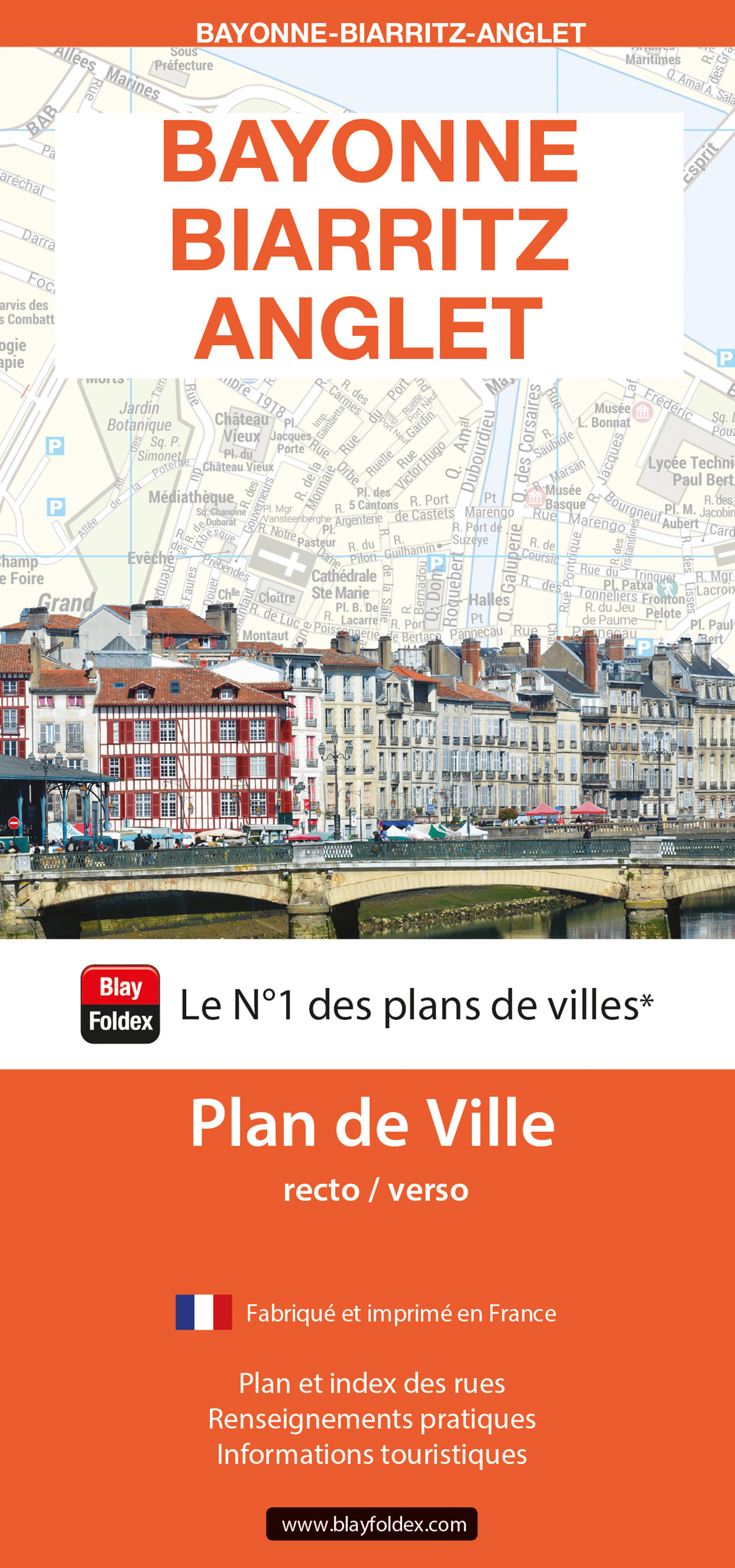 BAYONNE-BIARRITZ-ANGLET 2024 - Plan de ville -  BLAY-FOLDEX - BLAY