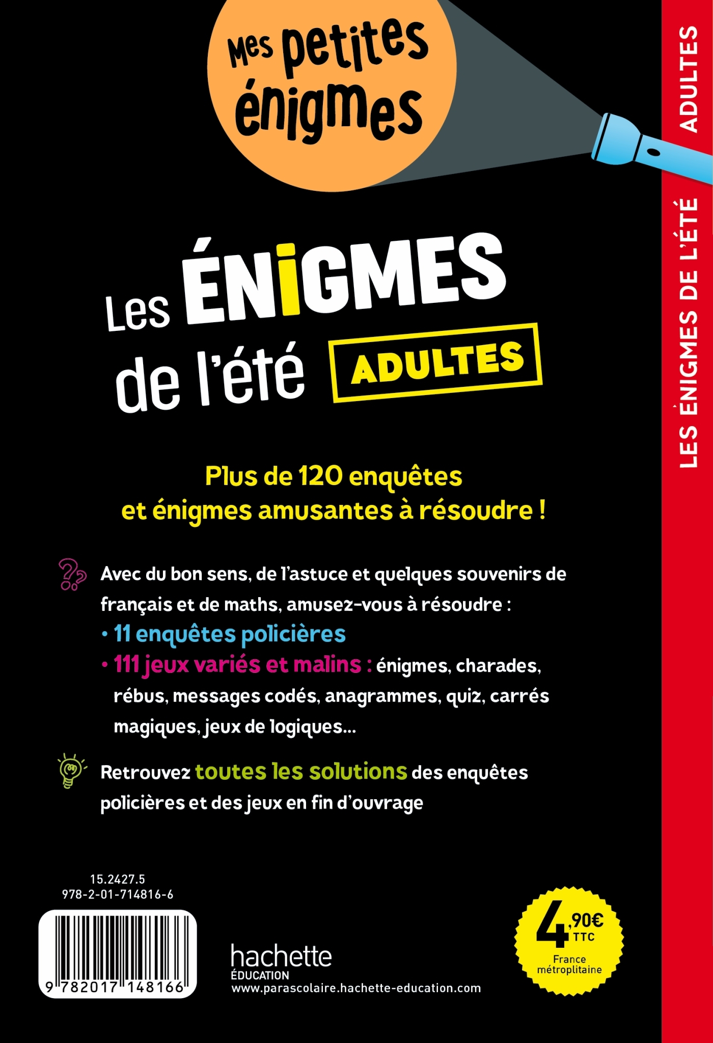 Les énigmes de l'été ADULTES - Cahier de vacances 2024 - Clémence Roux de Luze - HACHETTE EDUC