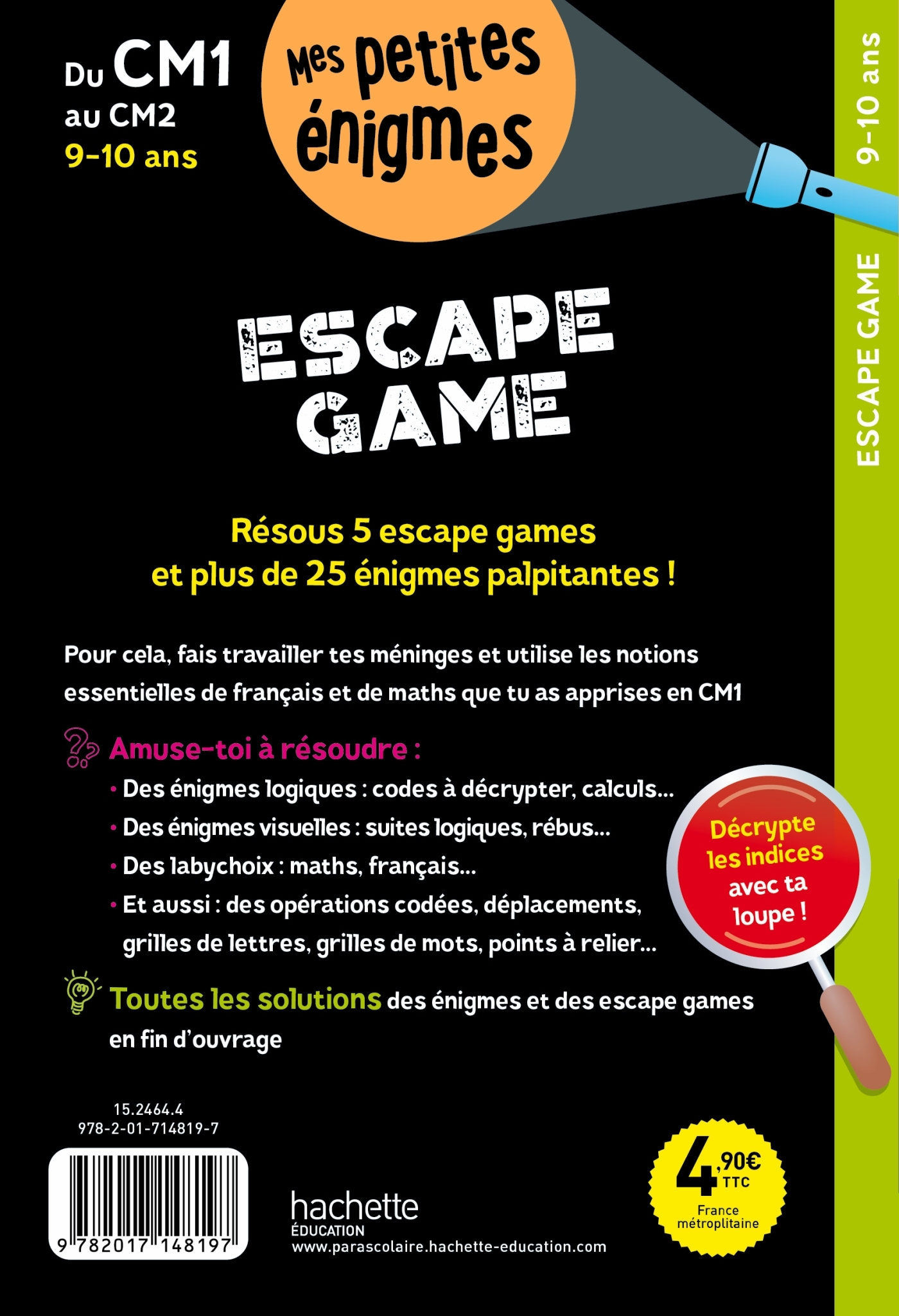 Escape game - Du CM1 au CM2 - Cahier de vacances 2024 - Charlotte Leroy-Jouenne - HACHETTE EDUC