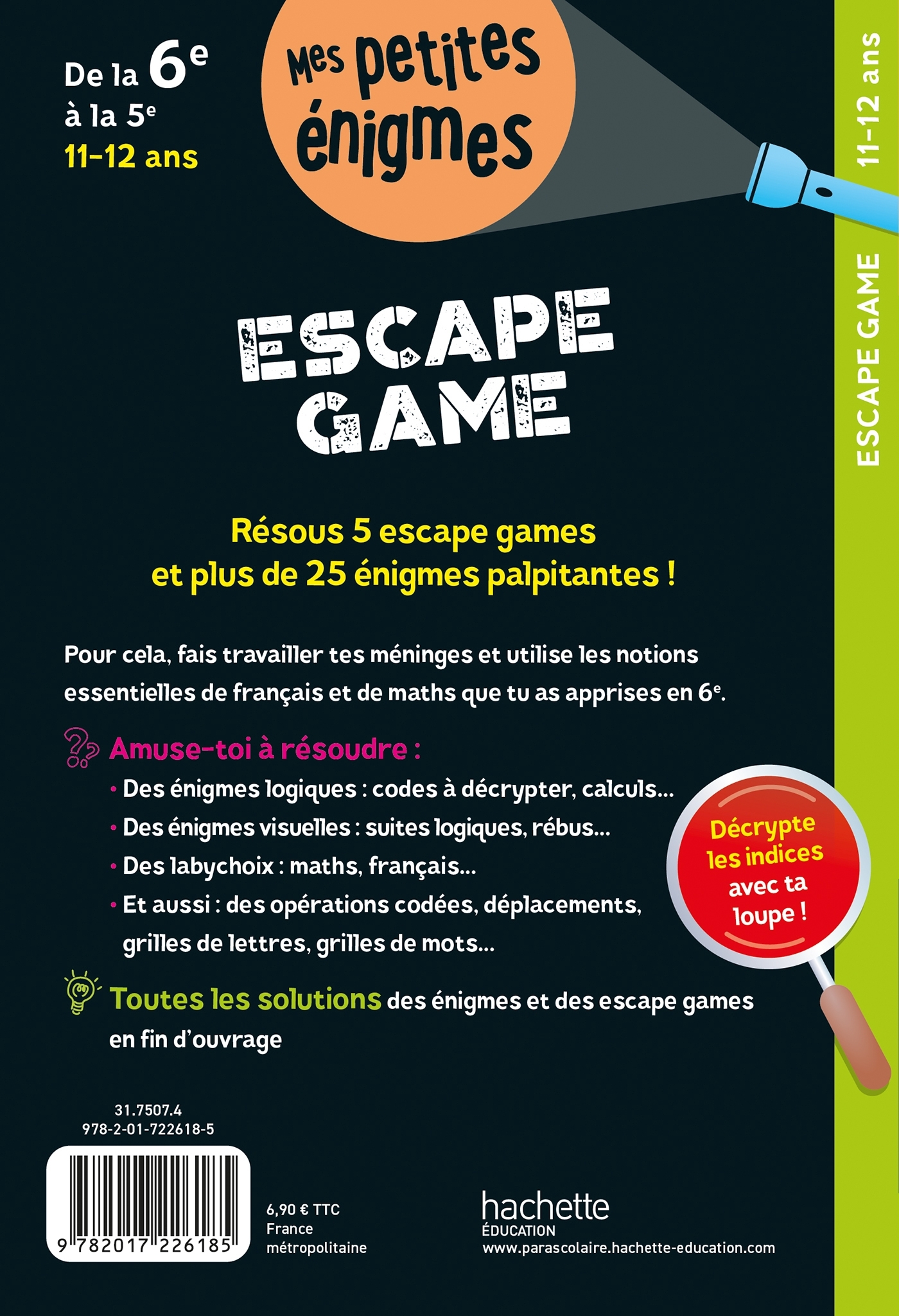 Escape Game - Randonnée surprise à la Réunion - De la 6e à la 5e - Cahier de vacances 2024 - Julien Bernard - HACHETTE EDUC