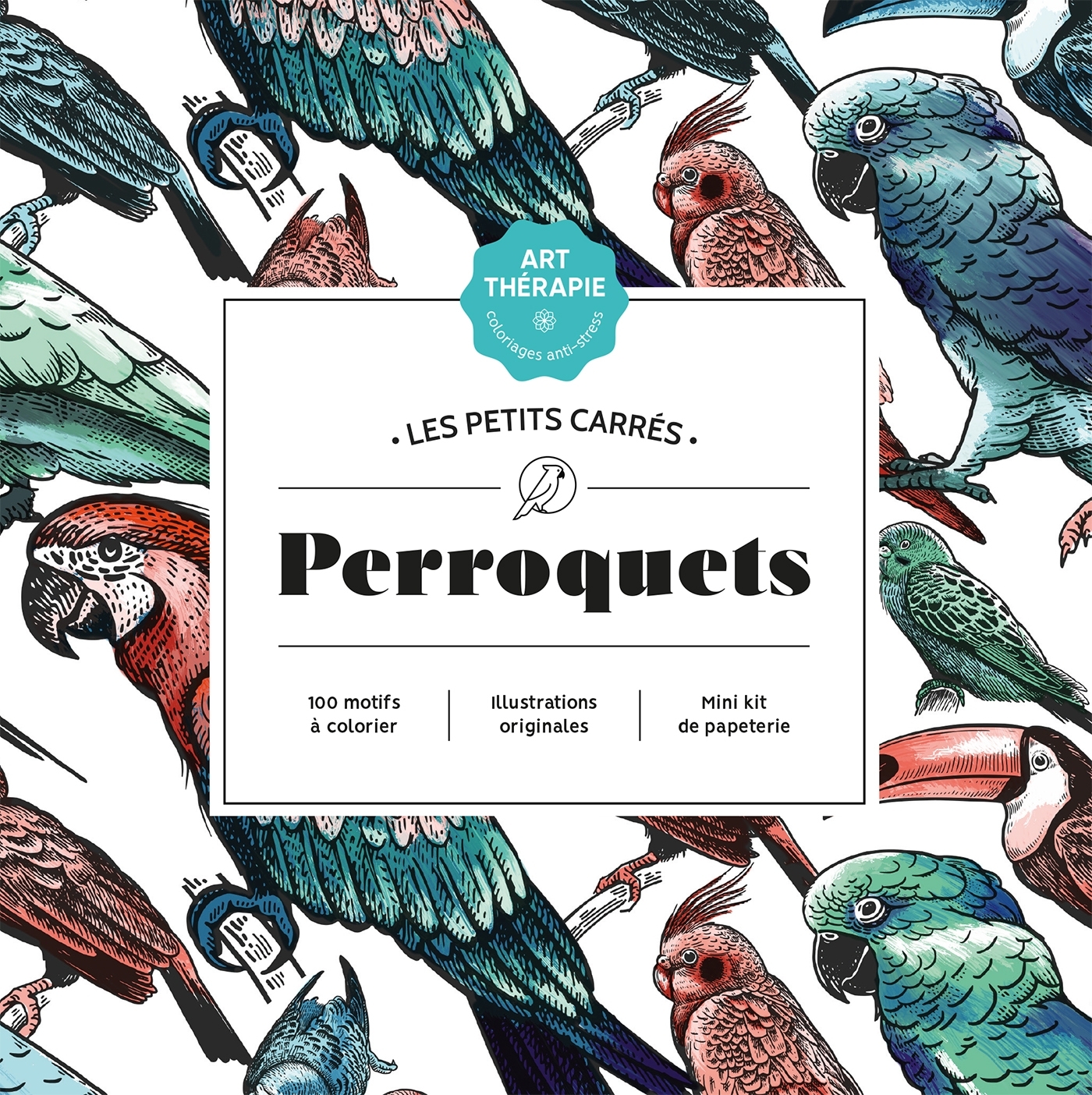 Les petits carrés d'Art-thérapie Perroquets - Capucine SIVIGNON - HACHETTE HEROES