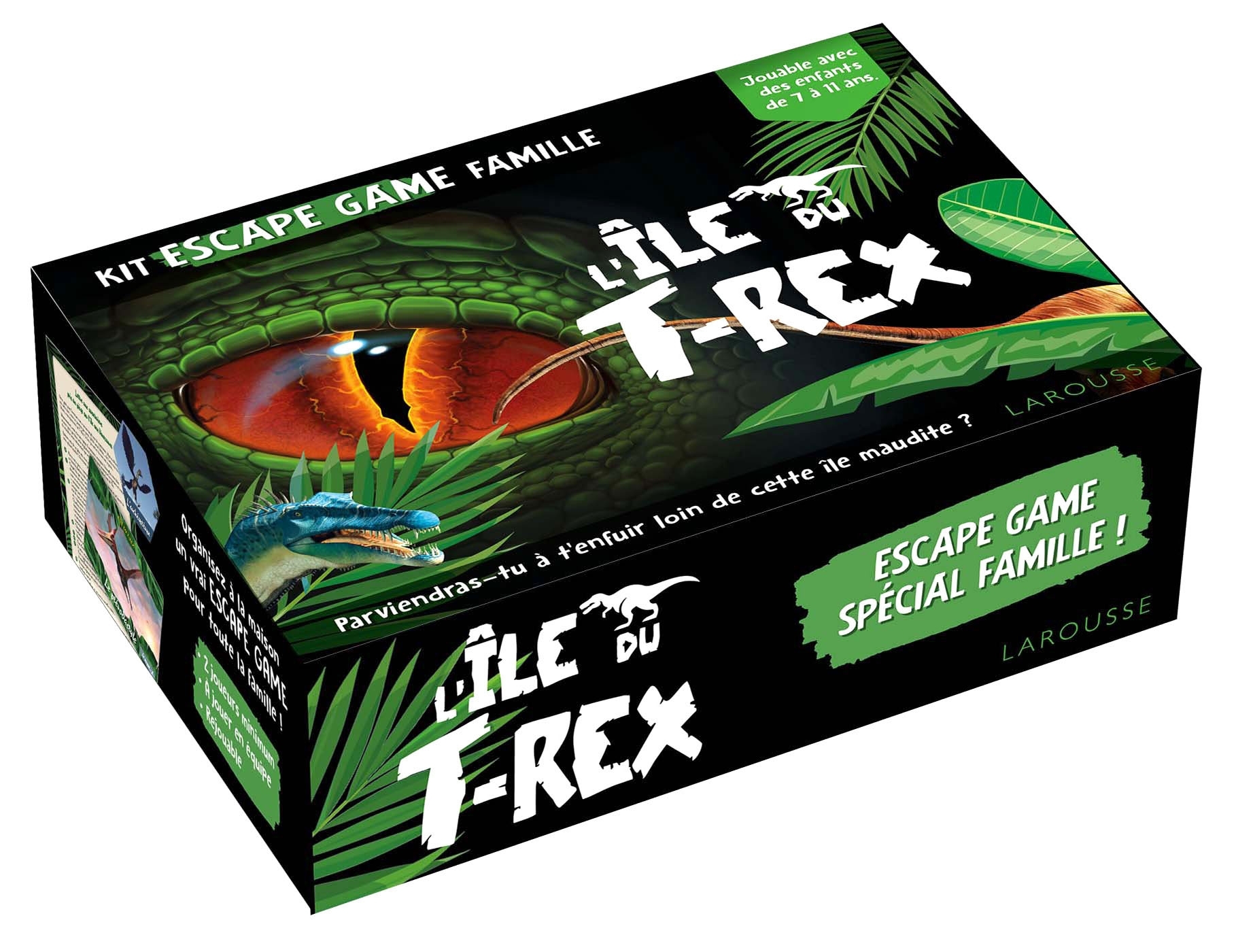 Kit escape game famille L'île du T-Rex -  Collectif - LAROUSSE