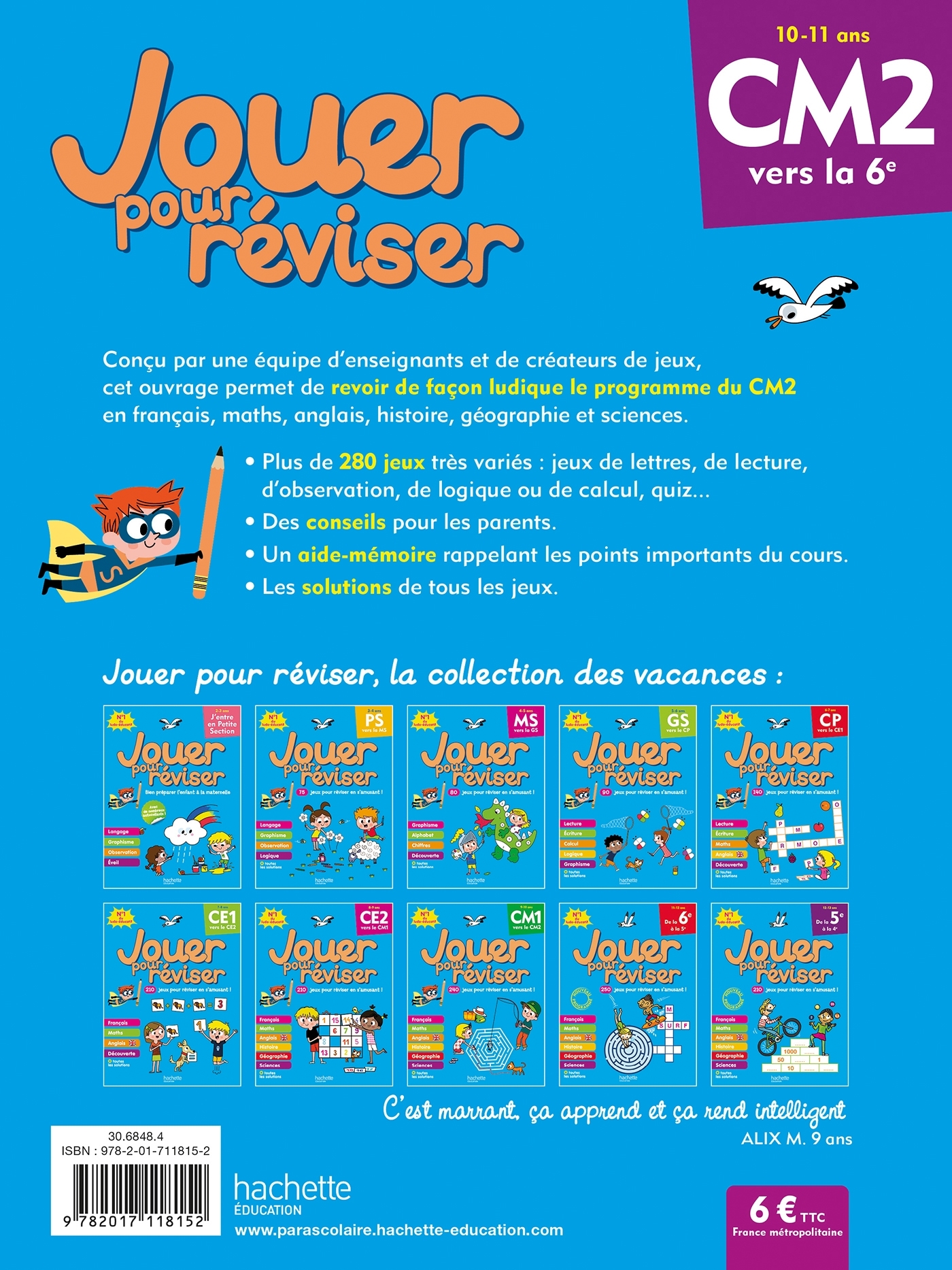 Jouer pour réviser - Du CM2 à la 6e - Cahier de vacances 2024 -   - HACHETTE EDUC