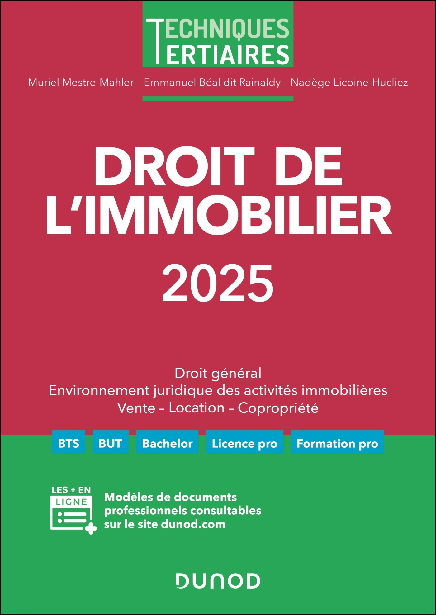 Droit de l'immobilier 2025 - Muriel Mestre Mahler - DUNOD