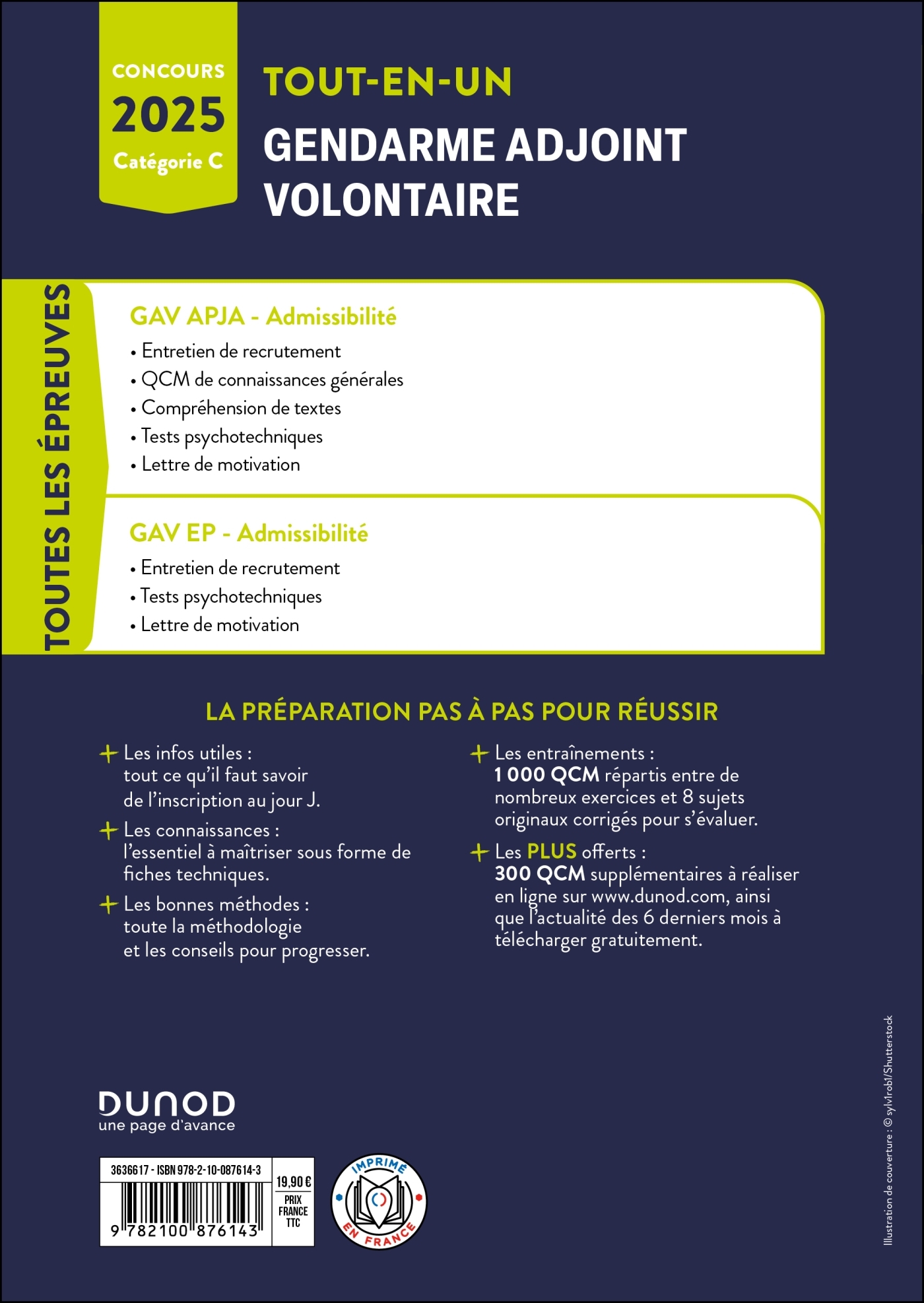 Epreuves de sélection Gendarme adjoint volontaire 2025 - Benoît Priet - DUNOD