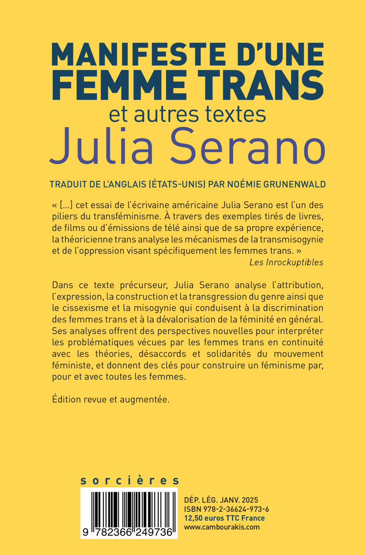 Manifeste d'une femme trans - Julia Serano - CAMBOURAKIS