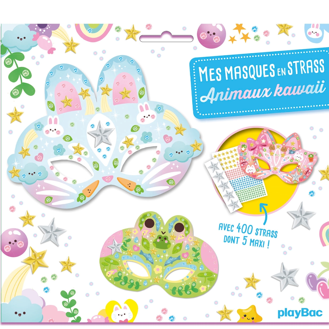 Mes masques en strass - Animaux Kawaii - Ophelie Ortal - PLAY BAC