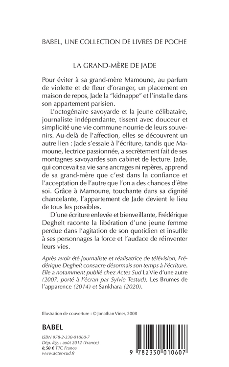 La grand-mère de Jade - Frédérique Deghelt - ACTES SUD