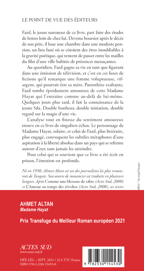 Madame Hayat - Ahmet Altan - ACTES SUD