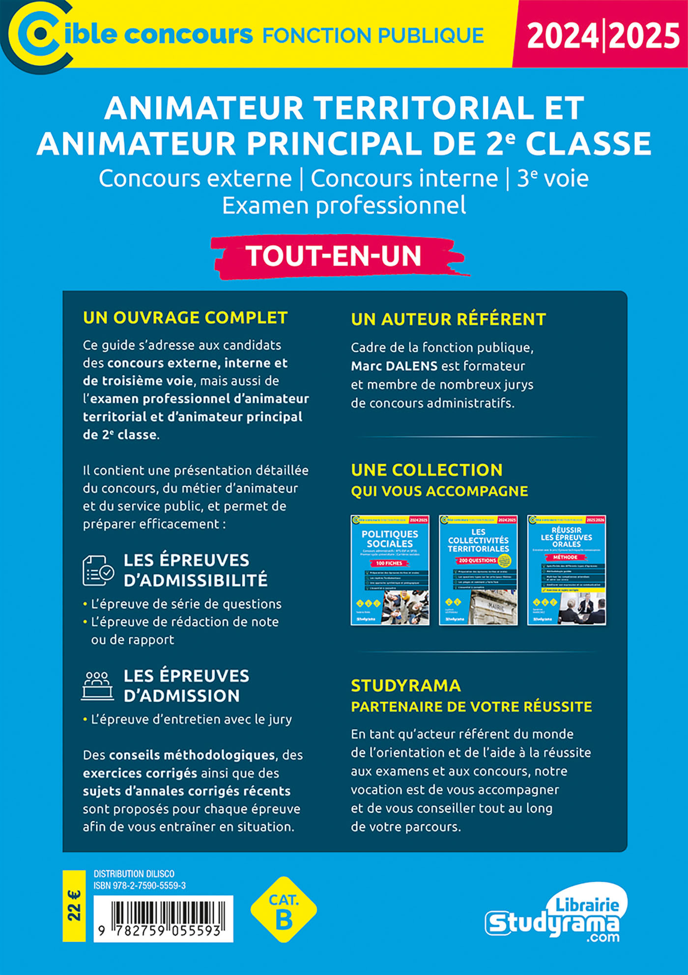 Animateur territorial et animateur principal de 2e classe (Concours 2025) - Marc Dalens - STUDYRAMA