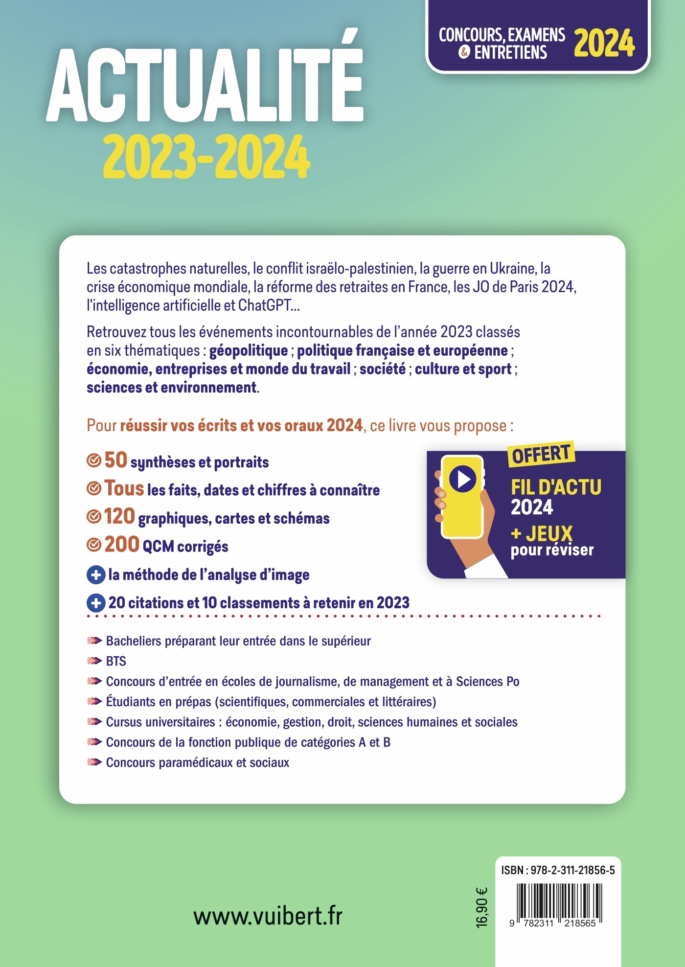 Actualité 2023-2024 - Concours et examens - Fil d'actu et jeux interactifs offerts - Jérôme Calauzènes - VUIBERT