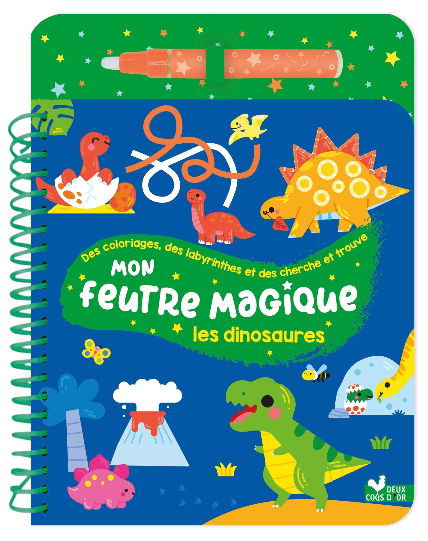 Mon feutre magique dinosaures - avec feutre à réservoir d'eau - Clémentine Dérodit - DEUX COQS D OR