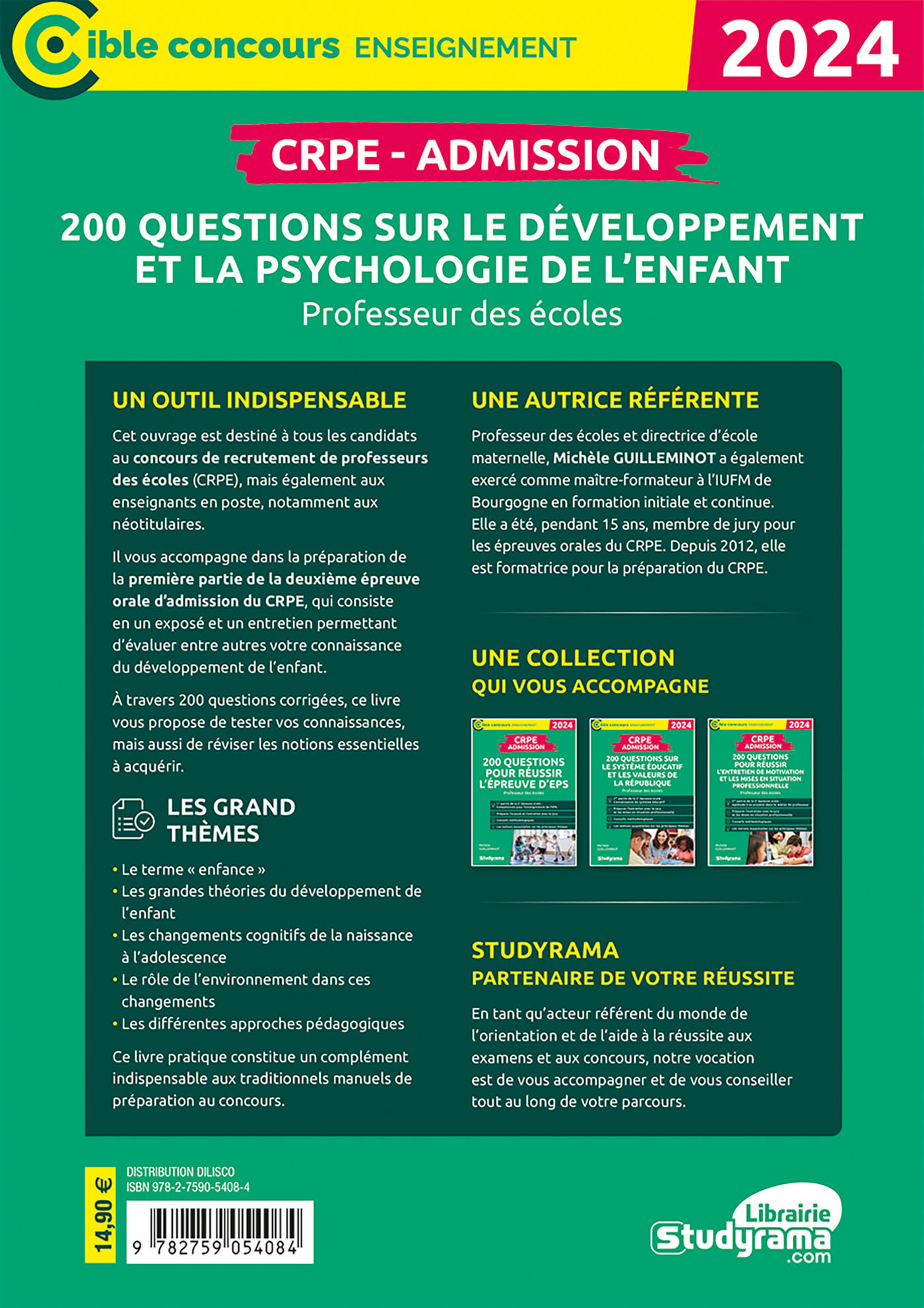 CRPE – Admission – 200 questions sur le développement et la psychologie de l'enfant - Michèle Guilleminot - STUDYRAMA