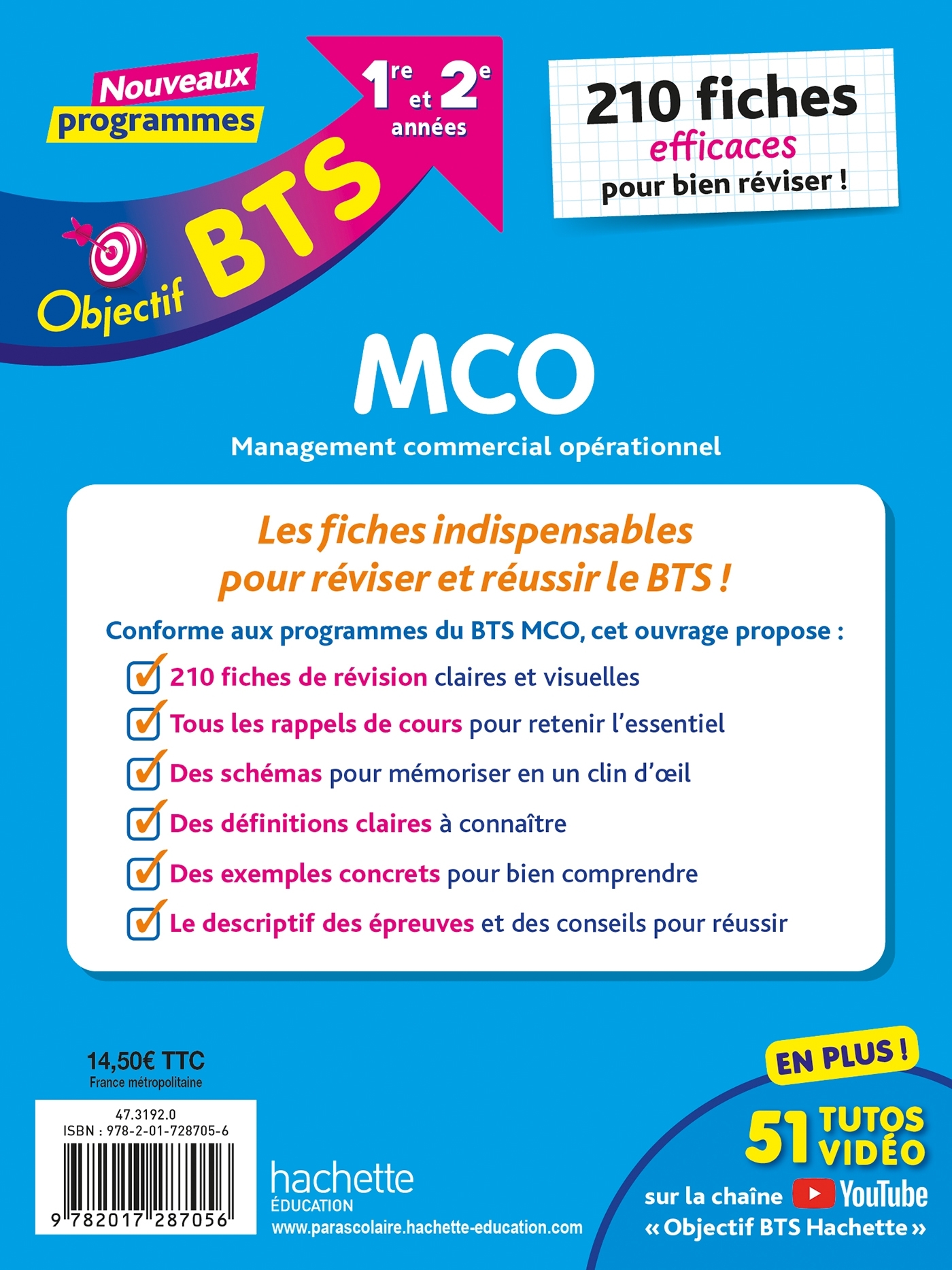 Objectif BTS MCO - 210 fiches efficaces pour bien réviser - 2025 - Nicolas Bloch - HACHETTE EDUC