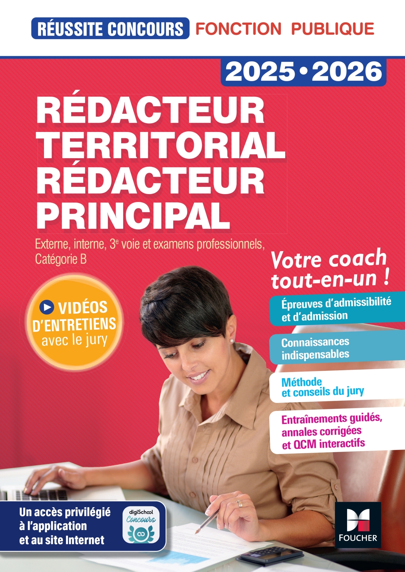 Réussite Concours - Rédacteur territorial/principal - 2025-2026 - Préparation complète - Mickaël MULERO - FOUCHER