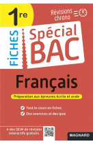 Special bac fiches francais 1ere bac 2022 - tout le programme en 53 fiches, memos, schemas-bilans, ex