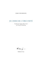 Je cherche l-obscurite - poemes 1866-1871