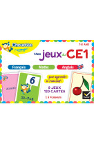 Mes jeux du ce1 en francais, maths, anglais - 9 jeux educatifs - 120 cartes