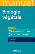Mini manuel de biologie vegetale - 3e ed. - cours + qcm - t1