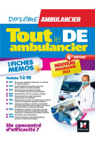 Tout le de ambulancier - nouveau programme - dea - modules 1 a 10 en fiches memos - revision 4e ed