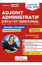 Concours adjoint administratif - categorie c - annales corrigees - session 2023 incluse - etat et te