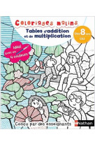 Coloriages malins : tables d-addition et de multiplication - des 8 ans
